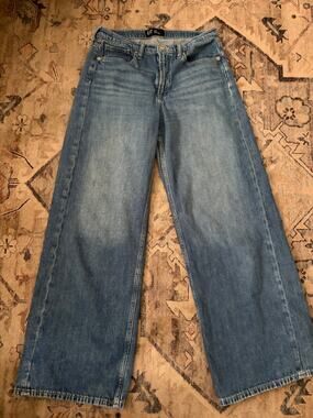 Gap High Rise Wide Leg Jeans Womens 8 Long Blue 100% Cotton HR Wide Leg Denim